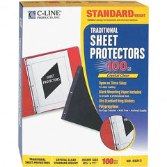 C-LINE - 100 Piece Clear Sheet Protectors-Ring Binder - 11" High x 8-1/2" Wide - Exact Tooling