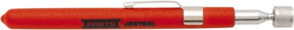 Proto - 5-1/2" Long Magnetic Retrieving Tool - 1.5 Lb Max Pull, 25-1/2" Collapsed Length, Steel Coil/Plastic - Exact Tooling