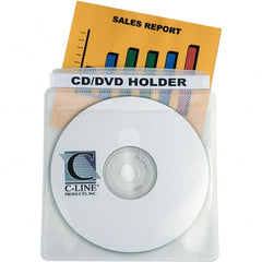 C-LINE - 50 Piece Clear/White CD/DVD Envelope - 5-3/4" High x 5.38" Wide - Exact Tooling