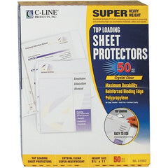 C-LINE - 50 Piece Clear Sheet Protectors-Ring Binder - 11" High x 8-1/2" Wide - Exact Tooling