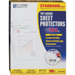 C-LINE - 100 Piece Clear Sheet Protectors-Ring Binder - 11" High x 8-1/2" Wide - Exact Tooling