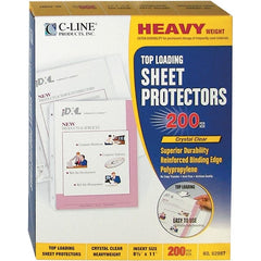 C-LINE - 200 Piece Clear Sheet Protectors-Ring Binder - 11" High x 8-1/2" Wide - Exact Tooling