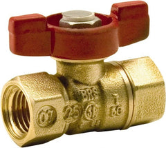 Legend Valve - 1/8" Pipe, Standard Port, Brass Standard Ball Valve - 2 Piece, FNPT x FNPT Ends, Tee Handle, 400 WOG, 125 WSP - Exact Tooling
