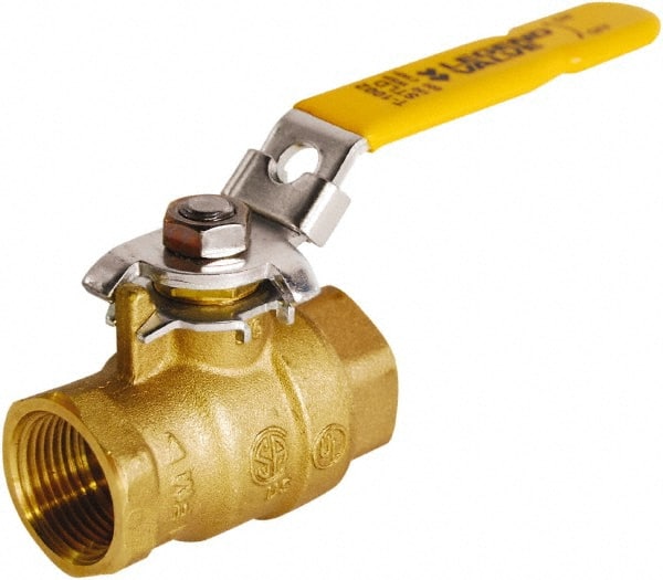 Legend Valve - 1/2" Pipe, Full Port, Brass Full Port Ball Valve - 2 Piece, FNPT x FNPT Ends, Locking Lever Handle, 600 WOG, 150 WSP - Exact Tooling