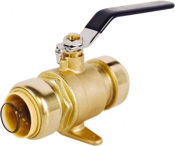 Legend Valve - 1/2" Pipe, Full Port, Lead Free Brass Full Port Ball Valve - 2 Piece, Push-to-Connect x Push-to-Connect x Push-to-Connect Ends, Lever Handle, 200 WOG - Exact Tooling