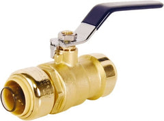 Legend Valve - 3/4" Pipe, Full Port, Lead Free Brass Full Port Ball Valve - 2 Piece, Push-to-Connect x Push-to-Connect x Push-to-Connect Ends, Lever Handle, 200 WOG - Exact Tooling