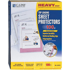 C-LINE - 100 Piece Clear Sheet Protectors-Ring Binder - 11" High x 8-1/2" Wide - Exact Tooling