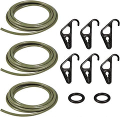 The Better Bungee - 30' Long x 1/4" Diam, Military Green Adjustable Cargo Control Kit - With 6 Hooks - Exact Tooling