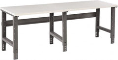 Tennsco - 96 Wide x 36" Deep x 33-3/4" High, Plastic Laminate Workbench - Adjustable Height Legs, Medium Gray - Exact Tooling