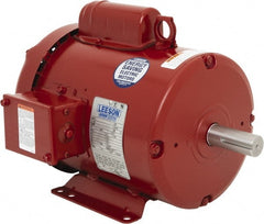 Leeson - 2 Max hp, 1,800 Max RPM, Electric AC DC Motor - 115/208-230 V Input, Single Phase, 182T Frame, 1-1/8" Shaft Diam, Rigid Base Mount, TEFC Enclosure - Exact Tooling