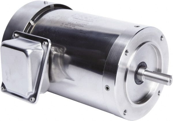 Leeson - 2 Max hp, 1,800 Max RPM, Premium Efficient Electric AC DC Motor - 230/460 V Input, Three Phase, 56C Frame, 5/8" Shaft Diam, C-Face Mount, TEFC Enclosure - Exact Tooling