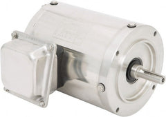 Leeson - 3/4 Max hp, 1,800 Max RPM, Electric AC DC Motor - 230/460 V Input, Three Phase, 56C Frame, 5/8" Shaft Diam, C-Face Mount, TENV Enclosure - Exact Tooling