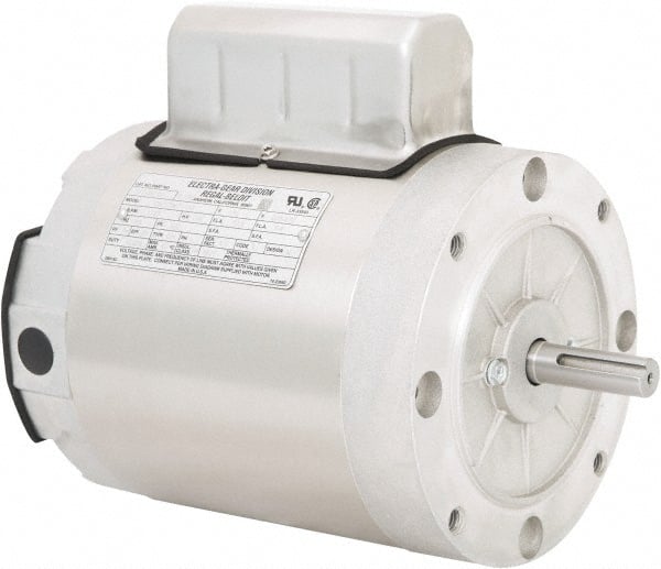 Leeson - 3/4 Max hp, 1,800 Max RPM, Electric AC DC Motor - 115/208-230 V Input, Single Phase, 56C Frame, 5/8" Shaft Diam, C-Face Mount, TENV Enclosure - Exact Tooling