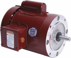 Leeson - 1 Max hp, 1,800 Max RPM, Electric AC DC Motor - 115/208-230 V Input, Single Phase, 56C Frame, 5/8" Shaft Diam, C-Face Mount, TEFC Enclosure - Exact Tooling
