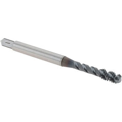 OSG - #6-32 UNC, 3 Flute, 45° Helix, Bottoming Chamfer, V Finish, High Speed Steel Spiral Flute STI Tap - Right Hand Flute, 2-3/8" OAL, 0.194" Shank Diam, 7/8" Thread Length, 2B Class of Fit, Series 302 - Exact Tooling
