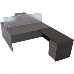 ALERA - Woodgrain Laminate Return/Bridge Shell Desk - 47-1/4" Wide x 23-5/8" Deep x 29-5/8" High, Mahogany - Exact Tooling
