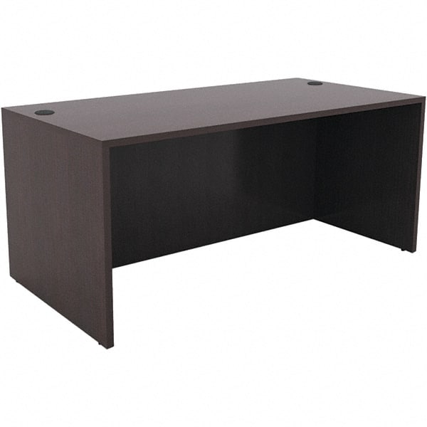 ALERA - Woodgrain Laminate Straight Front Desk - 59-1/8" Wide x 29-1/2" Deep x 29-5/8" High, Espresso - Exact Tooling