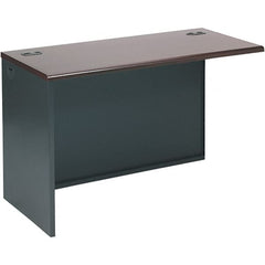 Hon - Steel-Reinforced High-Pressure Laminate Return/Bridge Shell Desk - 48" Wide x 24" Deep x 29-1/2" High, Mahogany/Charcoal - Exact Tooling