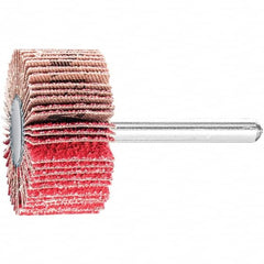 PFERD - 1-1/2" Diam x 1" Face Width, Ceramic Coated Mounted Flap Wheel - 1/4" Shank Mount, 60 Grit, 25,000 Max RPM - Exact Tooling