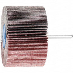 PFERD - 3" Diam x 2" Face Width, Aluminum Oxide Coated Mounted Flap Wheel - 1/4" Shank Mount, 80 Grit, 6,000 Max RPM - Exact Tooling