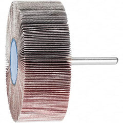 PFERD - 3" Diam x 1" Face Width, Aluminum Oxide Coated Mounted Flap Wheel - 1/4" Shank Mount, 240 Grit, 20,000 Max RPM - Exact Tooling