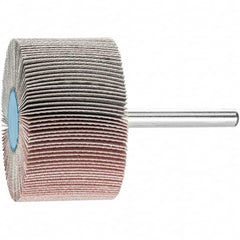 PFERD - 2" Diam x 1" Face Width, Aluminum Oxide Coated Mounted Flap Wheel - 1/4" Shank Mount, 320 Grit, 23,000 Max RPM - Exact Tooling
