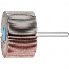 PFERD - 2" Diam x 1" Face Width, Aluminum Oxide Coated Mounted Flap Wheel - 1/4" Shank Mount, 180 Grit, 23,000 Max RPM - Exact Tooling
