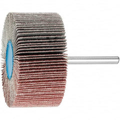 PFERD - 2-1/2" Diam x 1" Face Width, Aluminum Oxide Coated Mounted Flap Wheel - 1/4" Shank Mount, 80 Grit, 23,000 Max RPM - Exact Tooling
