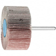 PFERD - 2-1/2" Diam x 1" Face Width, Aluminum Oxide Coated Mounted Flap Wheel - 1/4" Shank Mount, 120 Grit, 23,000 Max RPM - Exact Tooling