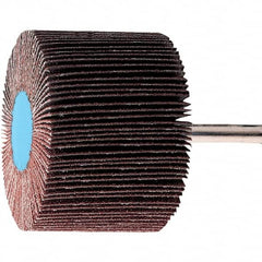 PFERD - 1-3/8" Diam x 5/8" Face Width, Aluminum Oxide Coated Mounted Flap Wheel - 1/4" Shank Mount, 240 Grit, 23,000 Max RPM - Exact Tooling