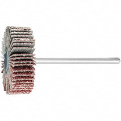 PFERD - 1-3/16" Diam x 3/8" Face Width, Aluminum Oxide Coated Mounted Flap Wheel - 1/8" Shank Mount, 60 Grit, 25,000 Max RPM - Exact Tooling