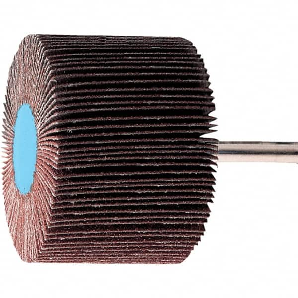 PFERD - 1-3/8" Diam x 5/8" Face Width, Aluminum Oxide Coated Mounted Flap Wheel - 1/4" Shank Mount, 120 Grit, 23,000 Max RPM - Exact Tooling