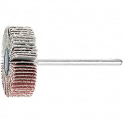 PFERD - 1-3/16" Diam x 3/8" Face Width, Aluminum Oxide Coated Mounted Flap Wheel - 1/8" Shank Mount, 120 Grit, 25,000 Max RPM - Exact Tooling