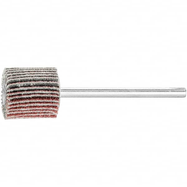 PFERD - 5/8" Diam x 5/8" Face Width, Aluminum Oxide Coated Mounted Flap Wheel - 1/8" Shank Mount, 80 Grit, 50,000 Max RPM - Exact Tooling