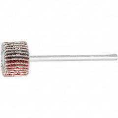 PFERD - 5/8" Diam x 3/8" Face Width, Aluminum Oxide Coated Mounted Flap Wheel - 1/8" Shank Mount, 60 Grit, 50,000 Max RPM - Exact Tooling