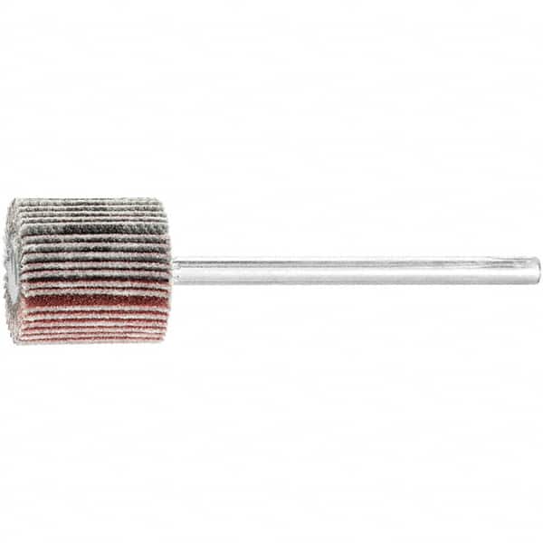 PFERD - 5/8" Diam x 5/8" Face Width, Aluminum Oxide Coated Mounted Flap Wheel - 1/8" Shank Mount, 180 Grit, 50,000 Max RPM - Exact Tooling