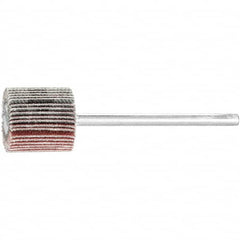 PFERD - 5/8" Diam x 5/8" Face Width, Aluminum Oxide Coated Mounted Flap Wheel - 1/8" Shank Mount, 180 Grit, 50,000 Max RPM - Exact Tooling