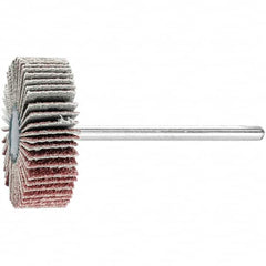 PFERD - 1-3/16" Diam x 3/8" Face Width, Aluminum Oxide Coated Mounted Flap Wheel - 1/8" Shank Mount, 80 Grit, 25,000 Max RPM - Exact Tooling