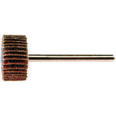 PFERD - 1" Diam x 1" Face Width, Aluminum Oxide Coated Mounted Flap Wheel - 1/8" Shank Mount, 180 Grit, 25,000 Max RPM - Exact Tooling