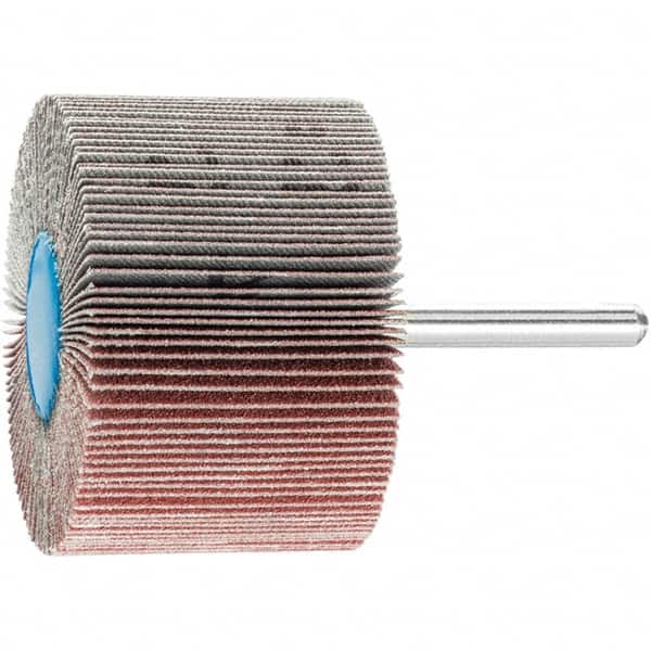 PFERD - 2-1/2" Diam x 1-1/2" Face Width, Aluminum Oxide Coated Mounted Flap Wheel - 1/4" Shank Mount, 120 Grit, 13,000 Max RPM - Exact Tooling