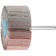 PFERD - 2-1/2" Diam x 1" Face Width, Aluminum Oxide Coated Mounted Flap Wheel - 1/4" Shank Mount, 180 Grit, 23,000 Max RPM - Exact Tooling
