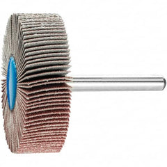 PFERD - 2" Diam x 1/2" Face Width, Aluminum Oxide Coated Mounted Flap Wheel - 1/4" Shank Mount, 120 Grit, 23,000 Max RPM - Exact Tooling