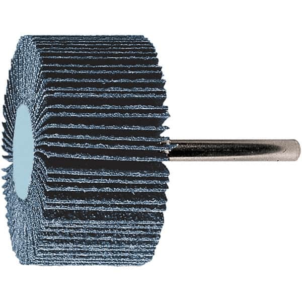PFERD - 2" Diam x 1" Face Width, Aluminum Oxide Coated Mounted Flap Wheel - 1/4" Shank Mount, 120 Grit, 23,000 Max RPM - Exact Tooling