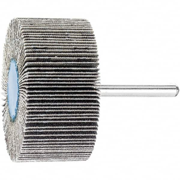 PFERD - 2" Diam x 1" Face Width, Silicon Carbide Coated Mounted Flap Wheel - 1/4" Shank Mount, 120 Grit, 23,000 Max RPM - Exact Tooling