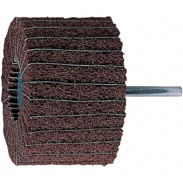 PFERD - 3" Diam x 2" Face Width, Aluminum Oxide Nonwoven Mounted Flap Wheel - 1/4" Shank Mount, 180 Grit, 7,500 Max RPM - Exact Tooling