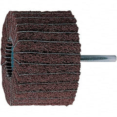 PFERD - 3" Diam x 2" Face Width, Aluminum Oxide Nonwoven Mounted Flap Wheel - 1/4" Shank Mount, 180 Grit, 7,500 Max RPM - Exact Tooling