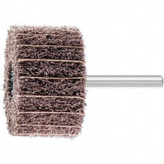 PFERD - 2" Diam x 1-1/4" Face Width, Aluminum Oxide Nonwoven Mounted Flap Wheel - 1/4" Shank Mount, 100 Grit, 12,000 Max RPM - Exact Tooling