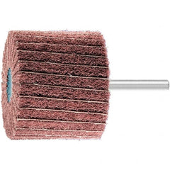 PFERD - 2-3/8" Diam x 2" Face Width, Aluminum Oxide Nonwoven Mounted Flap Wheel - 1/4" Shank Mount, 180 Grit, 10,000 Max RPM - Exact Tooling