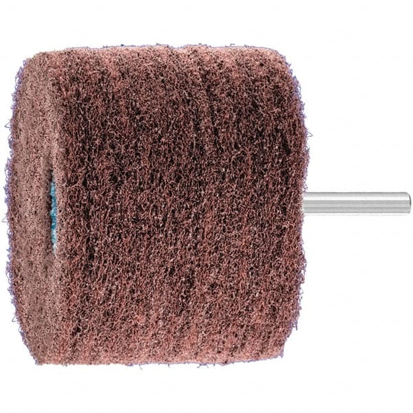 PFERD - 3" Diam x 2" Face Width, Aluminum Oxide Nonwoven Mounted Flap Wheel - 1/4" Shank Mount, 180 Grit, 7,500 Max RPM - Exact Tooling