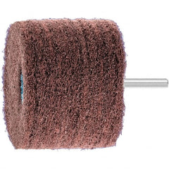 PFERD - 3" Diam x 2" Face Width, Aluminum Oxide Nonwoven Mounted Flap Wheel - 1/4" Shank Mount, 180 Grit, 7,500 Max RPM - Exact Tooling